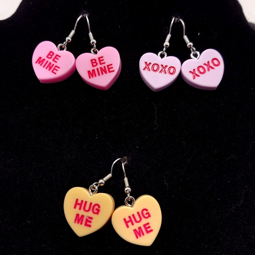 Heart-Shaped Pastel Earring Sets #2 - Picture 2 of 2
